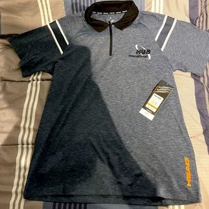 Mens Tennis soft zip up polo shirt. Size medium
